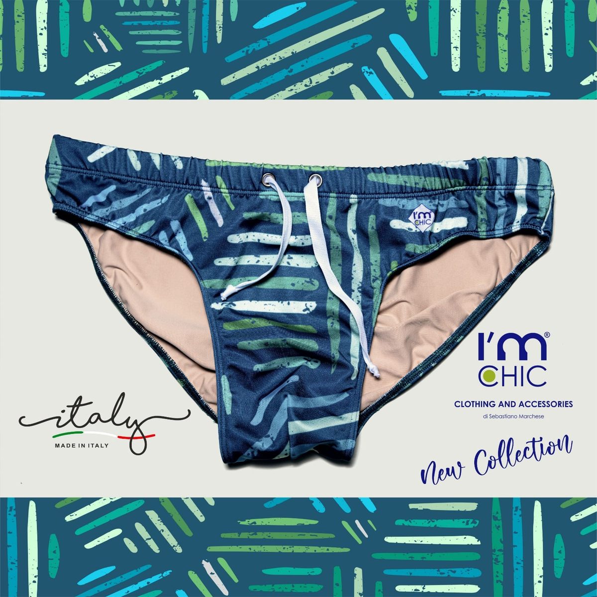 Slip mare uomo con stampa fantasia della nuova collezione I'M CHIC per Andria